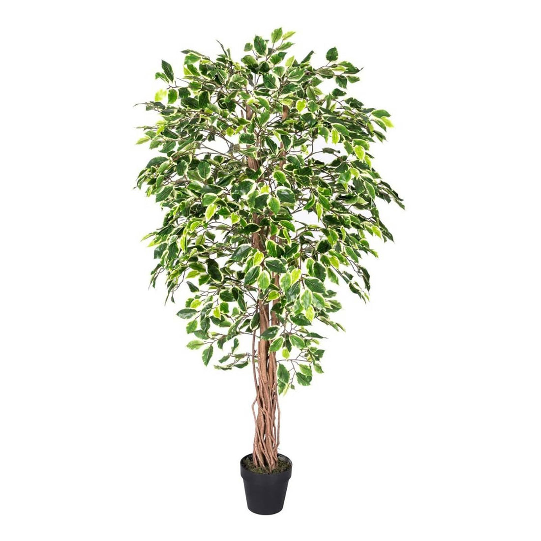 HOMESCAPES 4ft Artificial Ficus Tree – Tall Artificial Plant Indoor
